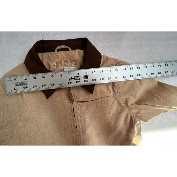 Outback Trading Co. Womens Zip Front Short Shaped Jacket Small Beige Pockets - Picture 6 of 8